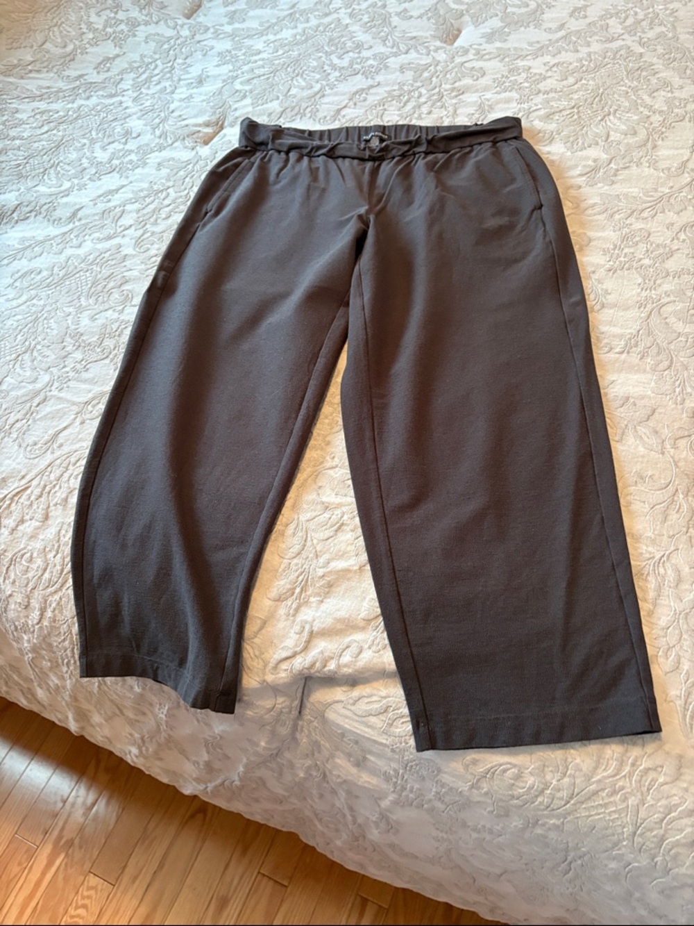 Eileen Fisher Dark Grey Relaxed Capri Pants